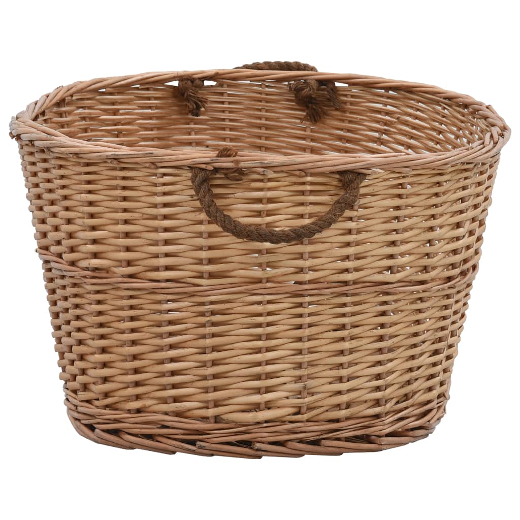 brændekurv med håndtag 88 x 57 x 34 cm naturpil