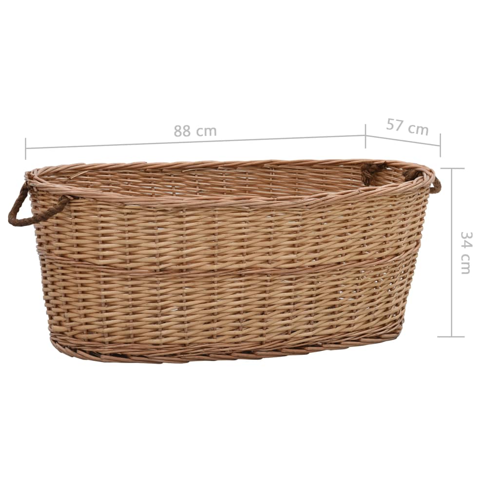 brændekurv med håndtag 88 x 57 x 34 cm naturpil