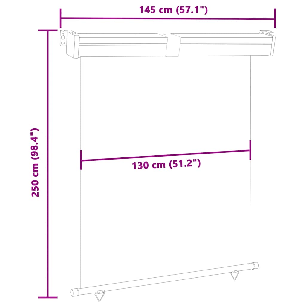 sidemarkise til altan 145x250 cm cremefarvet