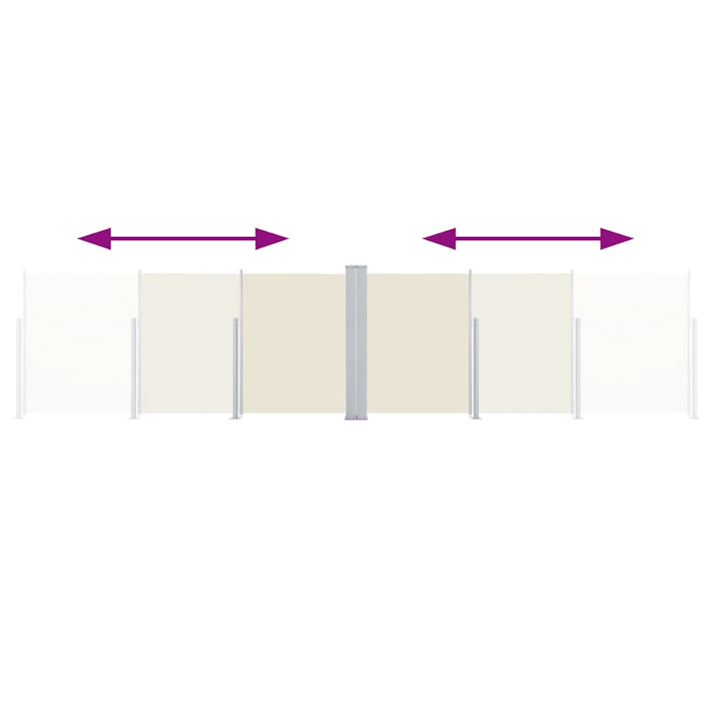 sammenrullelig sidemarkise 100 x 600 cm cremefarvet