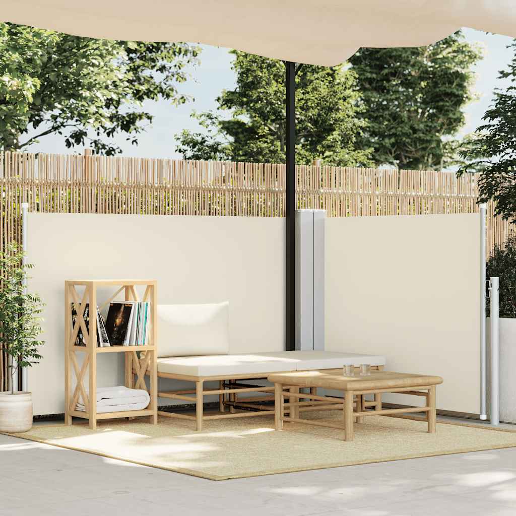 sammenrullelig sidemarkise 100 x 600 cm cremefarvet