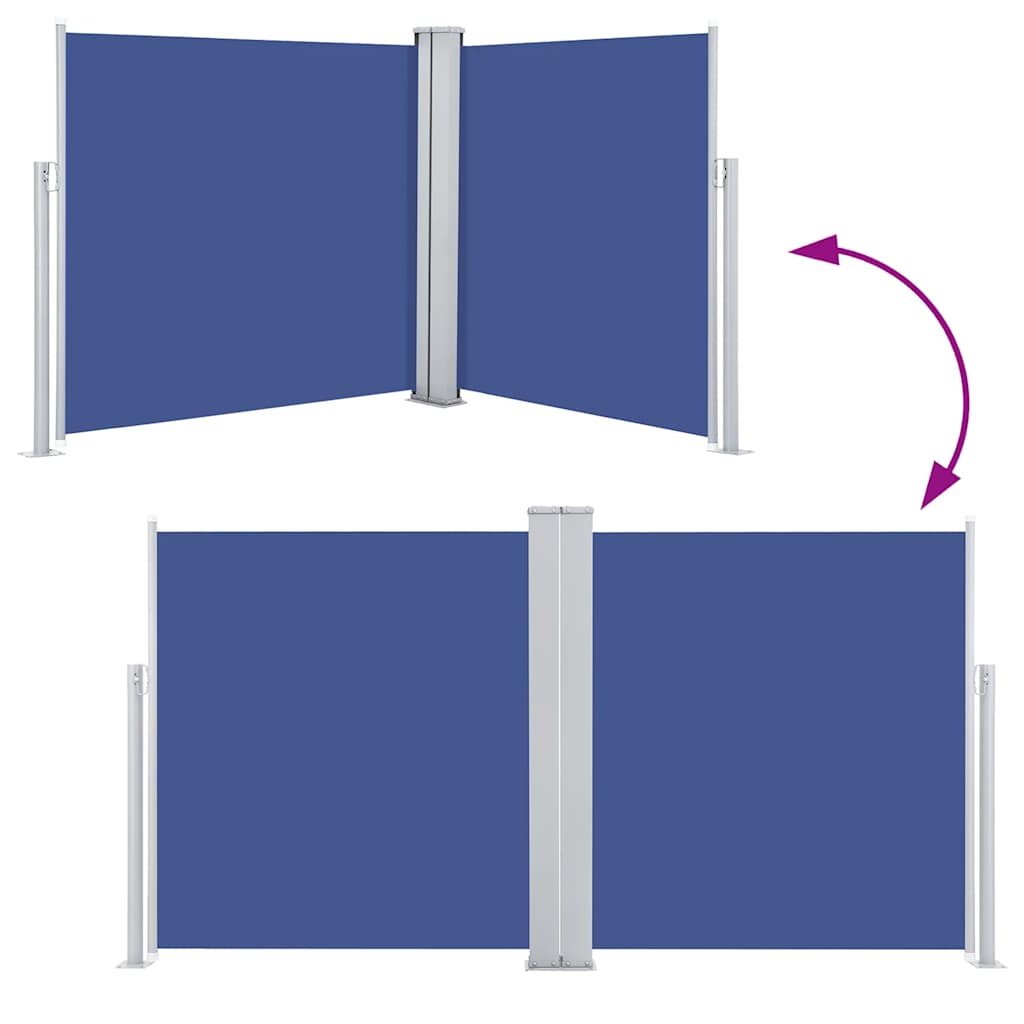 sammenrullelig sidemarkise 100 x 600 cm blå