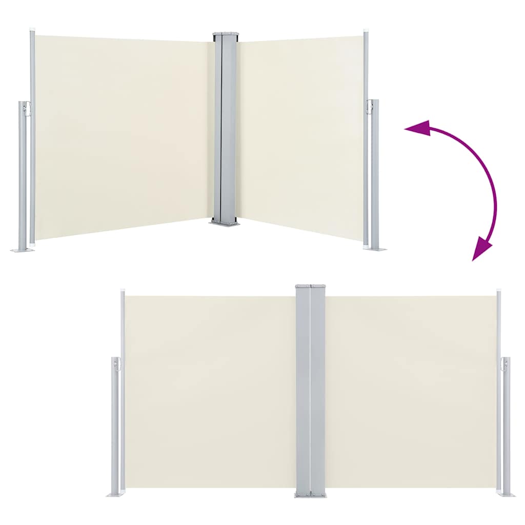 sammenrullelig sidemarkise 120 x 600 cm cremefarvet