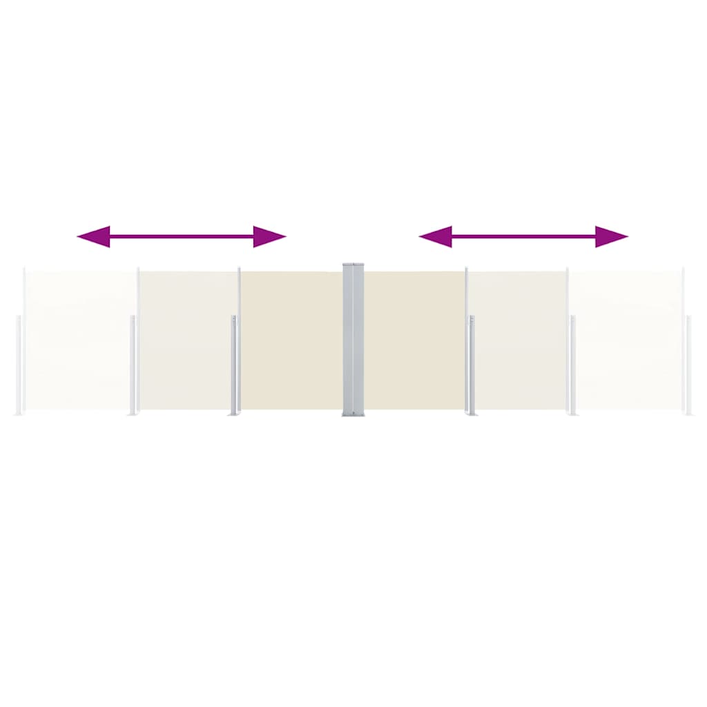 sammenrullelig sidemarkise 120 x 600 cm cremefarvet