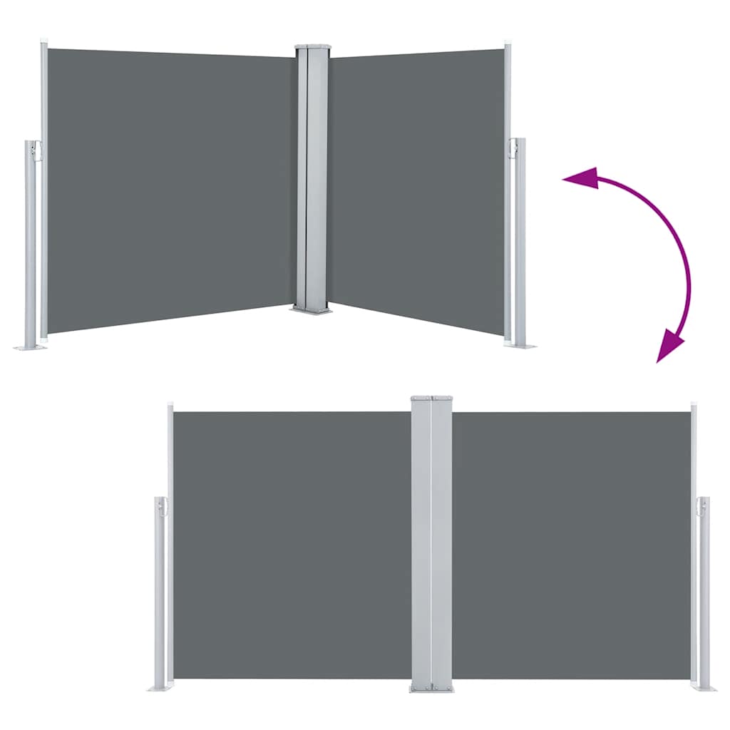 sammenrullelig sidemarkise 120 x 600 cm antracitgrå