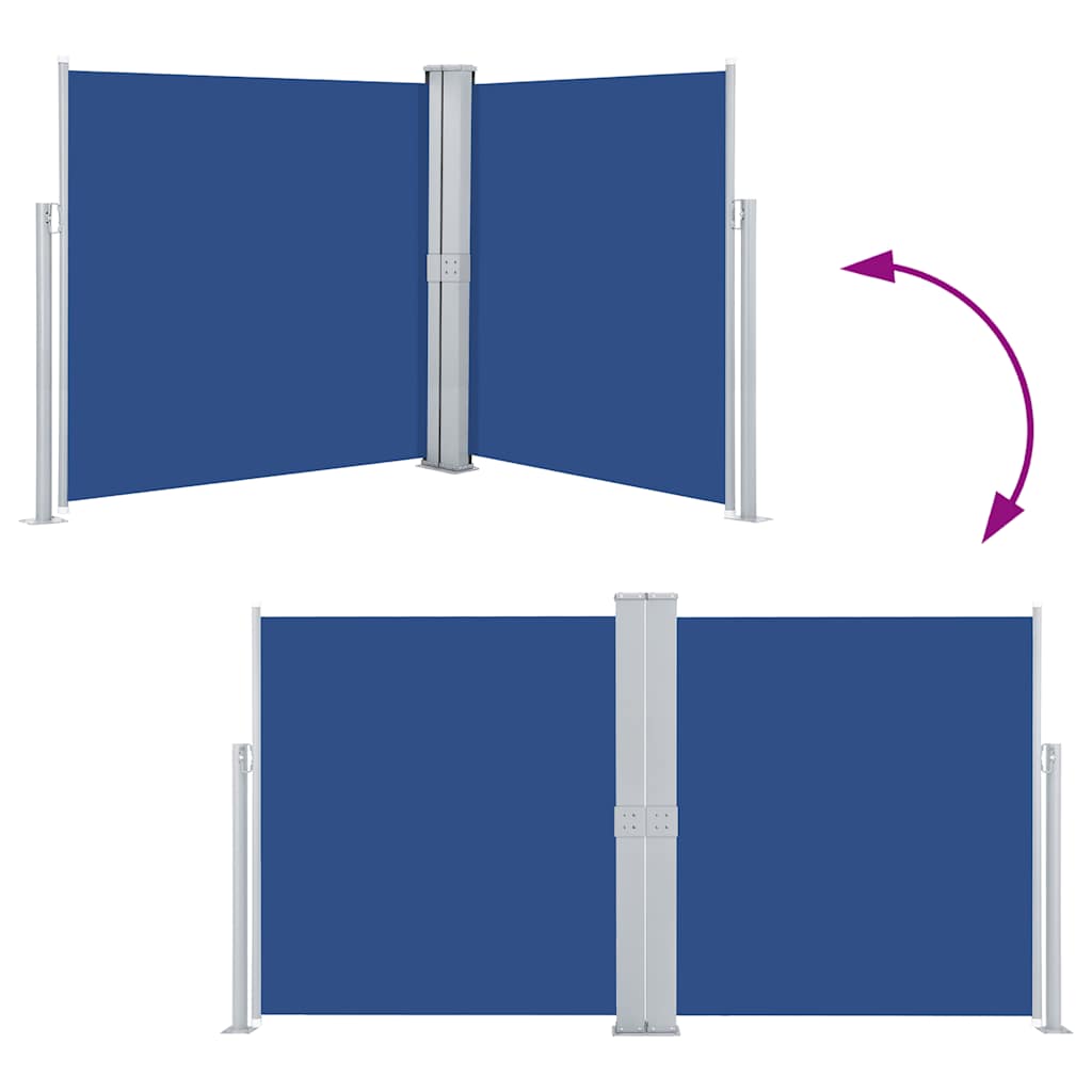 sammenrullelig sidemarkise 160 x 600 cm blå