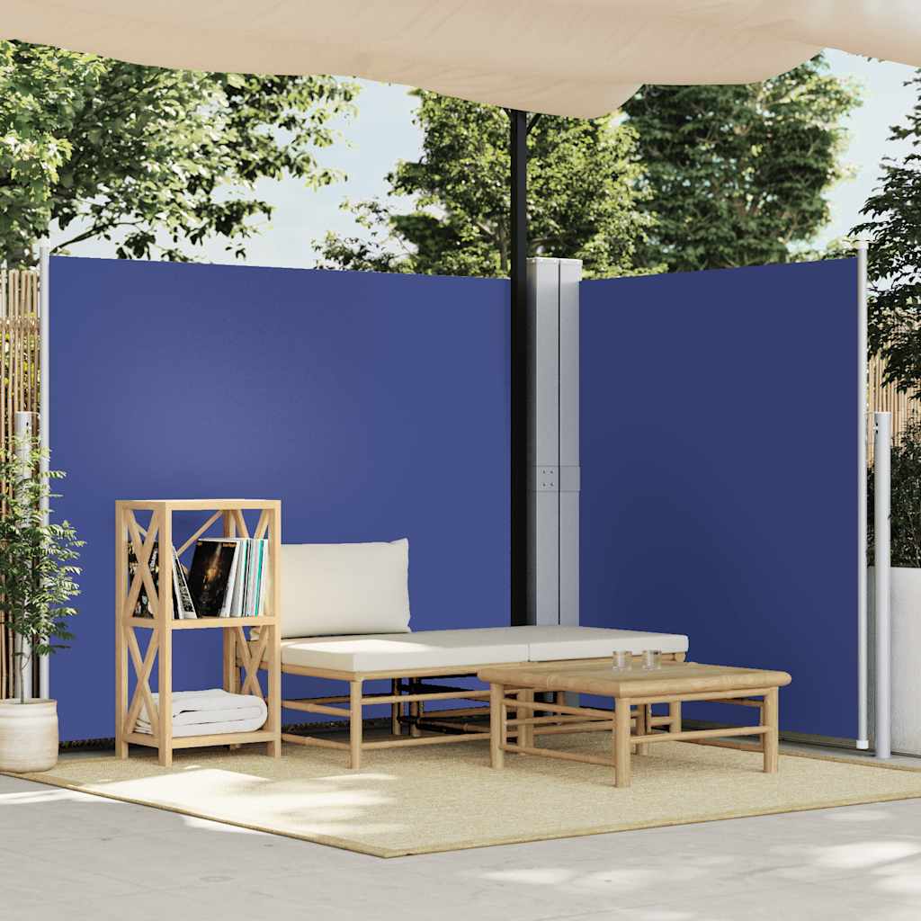 sammenrullelig sidemarkise 160 x 600 cm blå