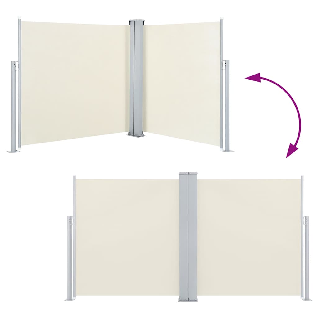 sammenrullelig sidemarkise 120 x 1000 cm cremefarvet