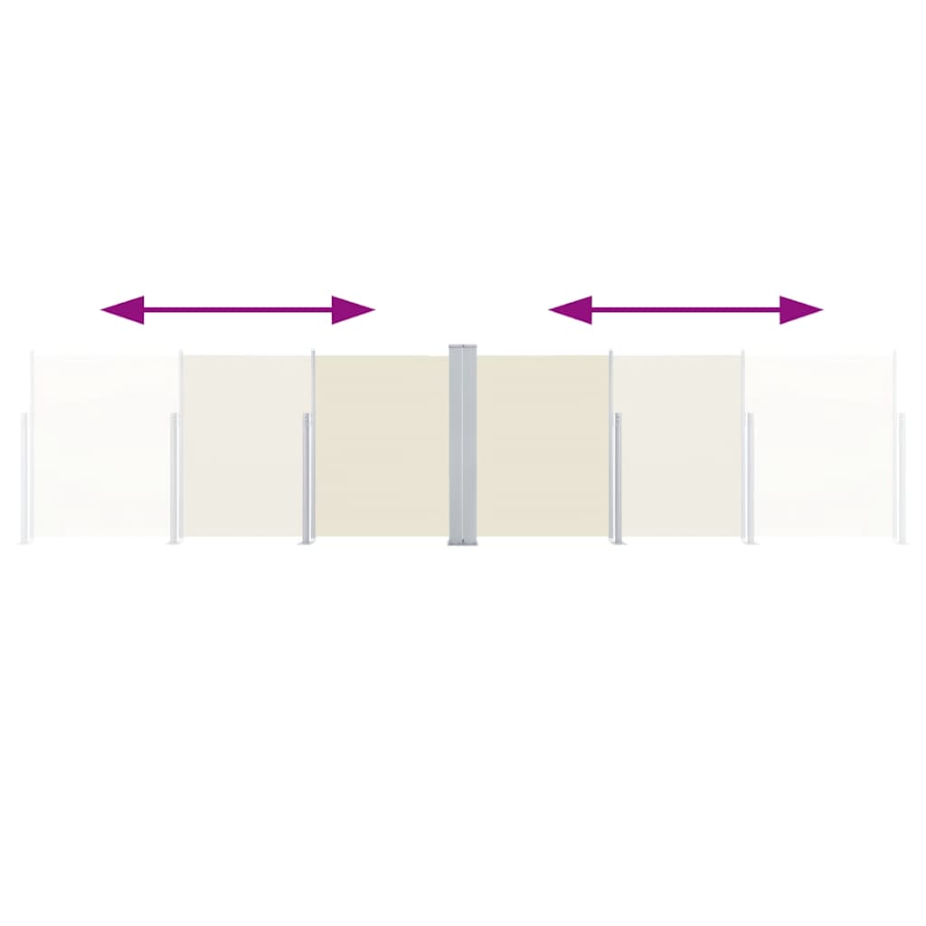 sammenrullelig sidemarkise 120 x 1000 cm cremefarvet