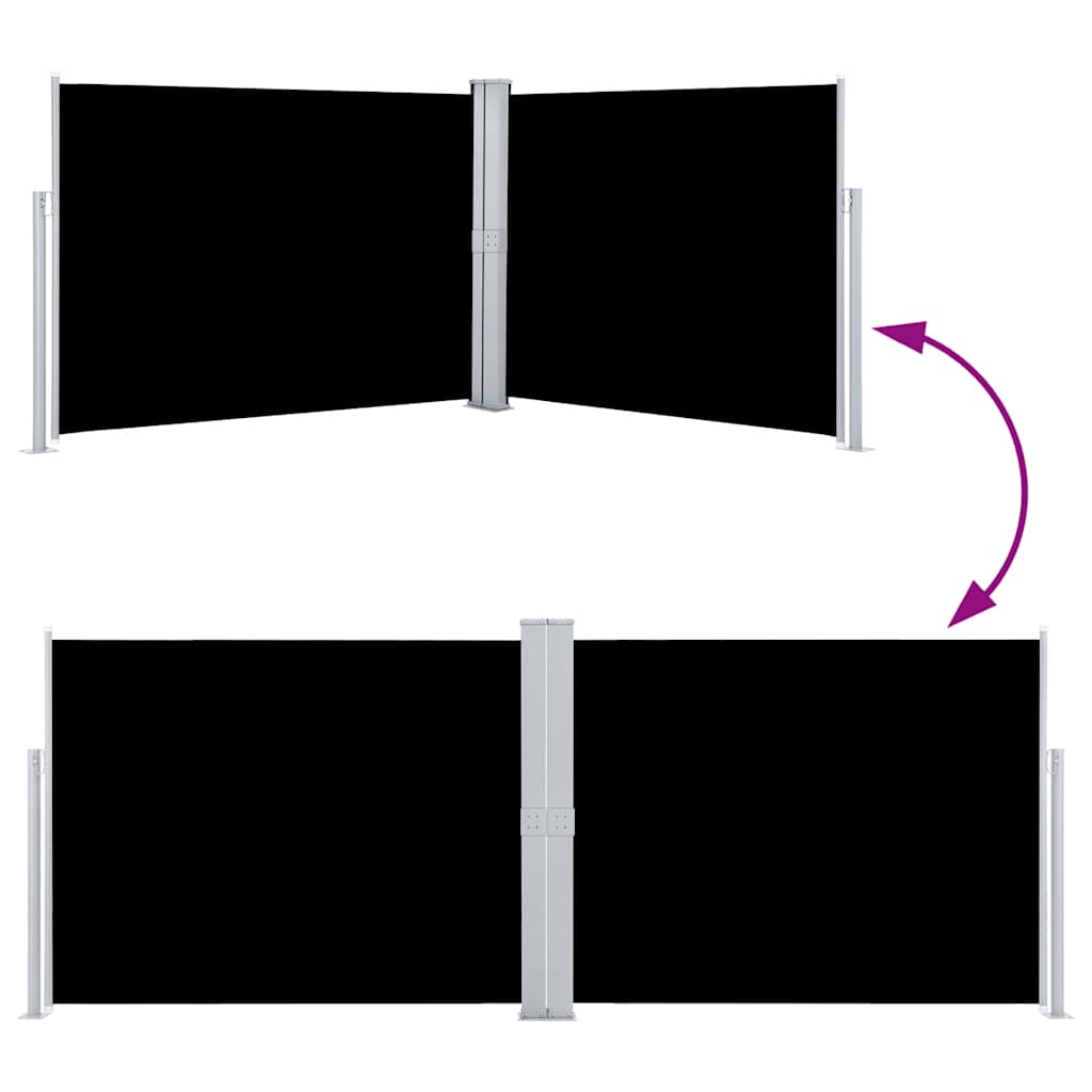 sammenrullelig sidemarkise 140 x 1000 cm sort