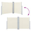 sammenrullelig sidemarkise 140 x 1000 cm cremefarvet