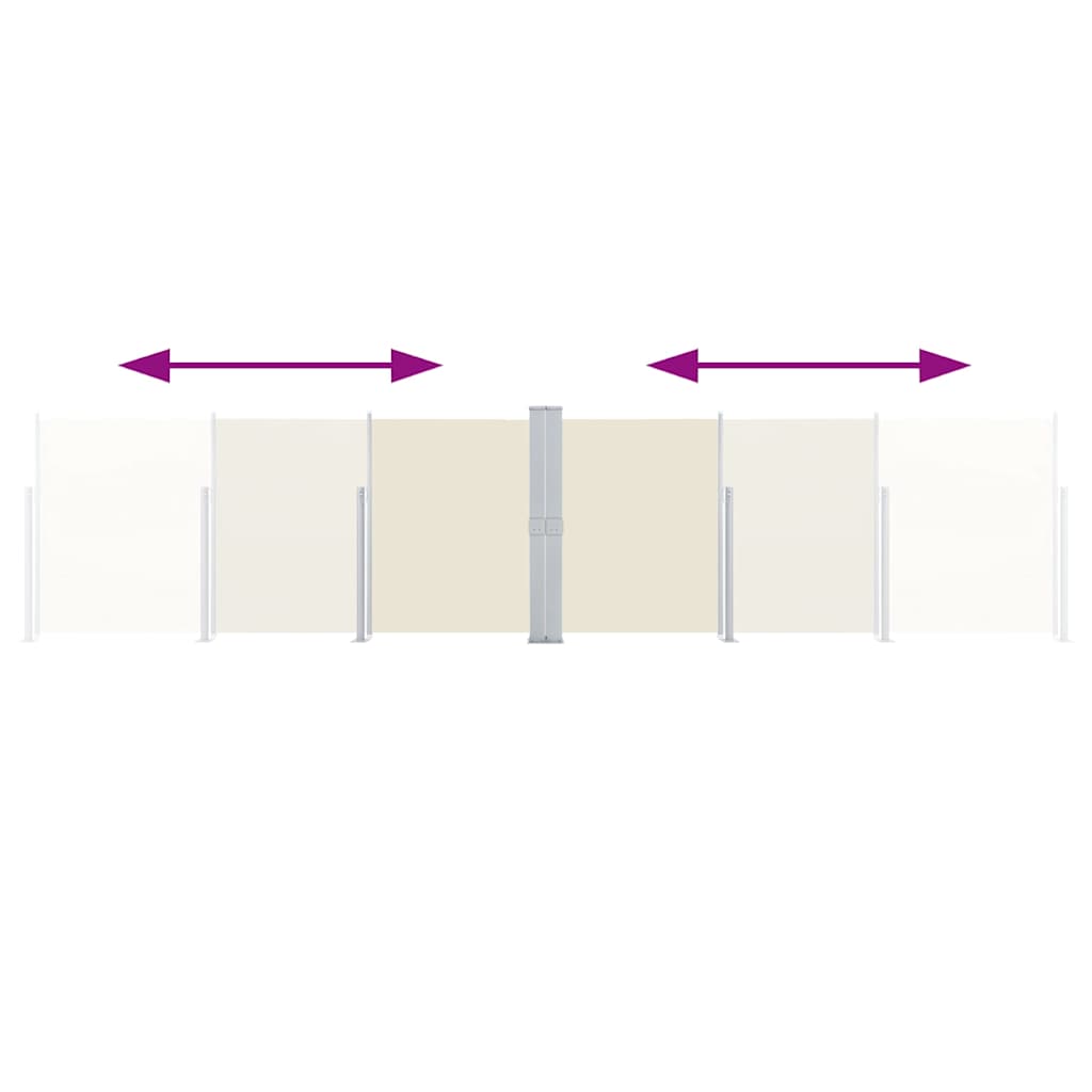 sammenrullelig sidemarkise 140 x 1000 cm cremefarvet