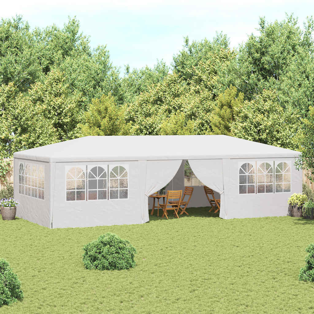festtelt med sidevægge 4x9 m 90 g/m² hvid