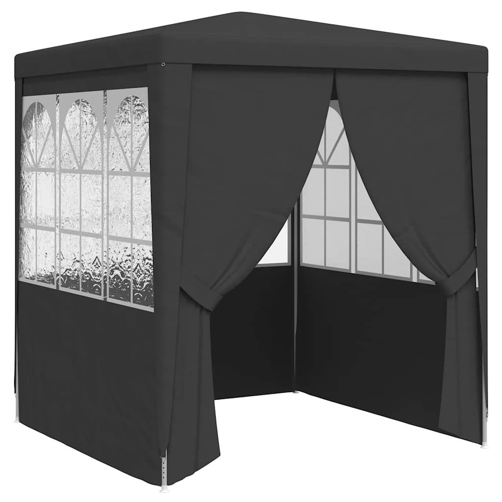 festtelt med sidevægge 2x2 m 90 g/m² antracitgrå