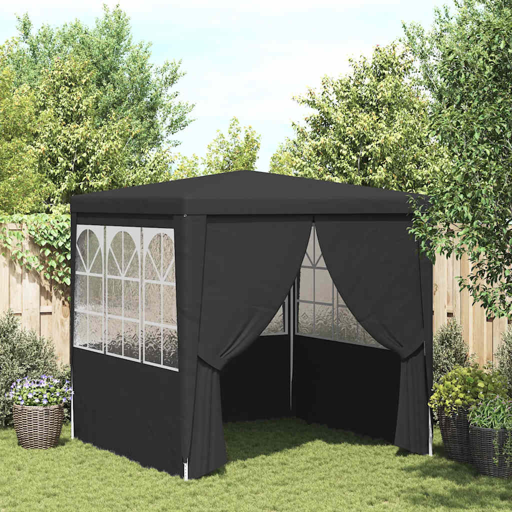 festtelt med sidevægge 2x2 m 90 g/m² antracitgrå