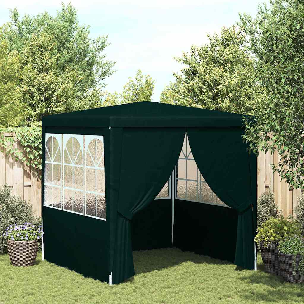 festtelt med sidevægge 2,5x2,5 m 90 g/m² grøn