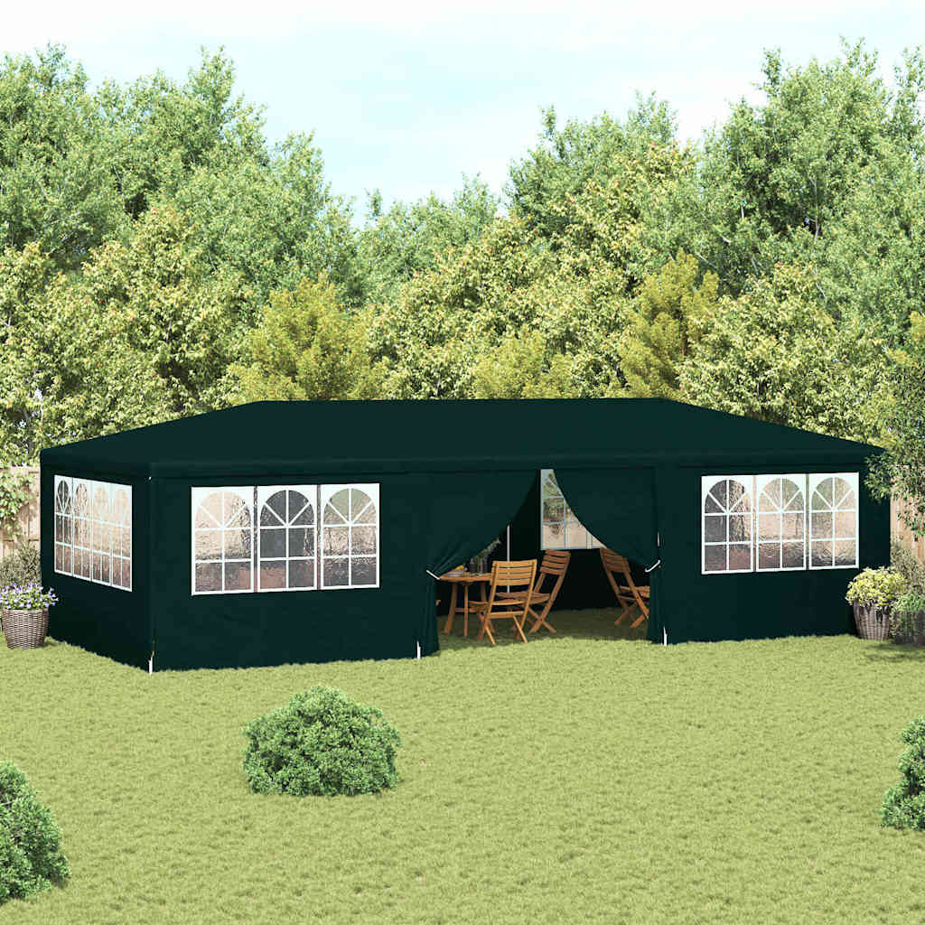 festtelt med sidevægge 4x9 m 90 g/m² grøn