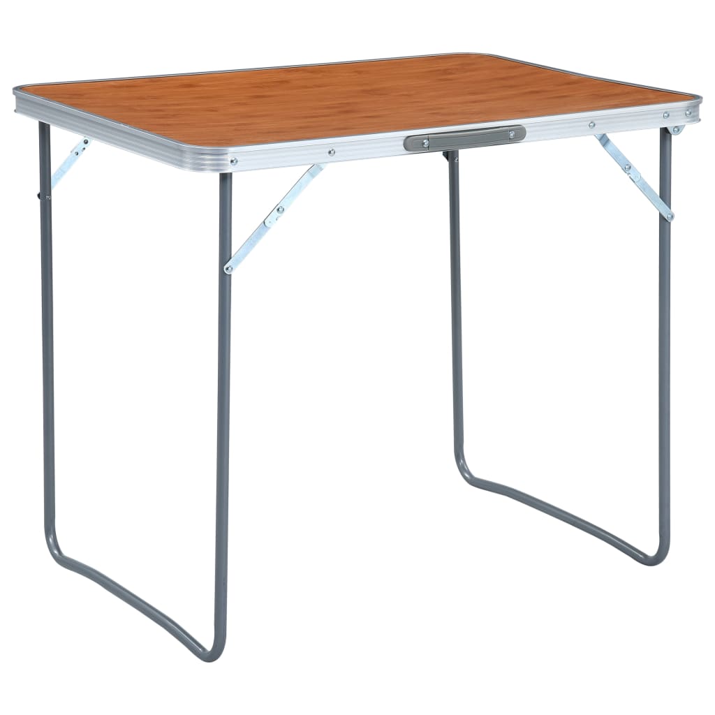 foldbart campingbord med metalstel 80 x 60 cm billede