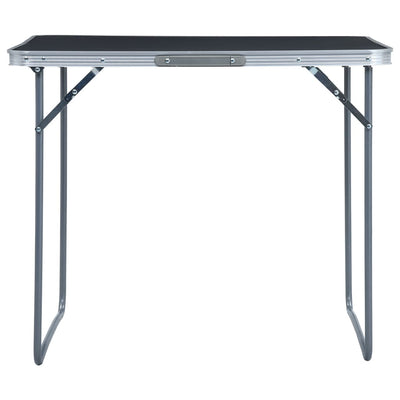 foldbart campingbord med metalstel 80 x 60 cm grå