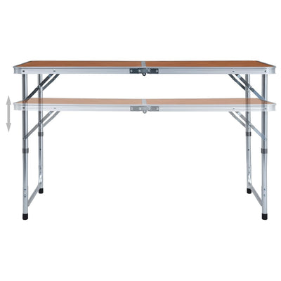 foldbart campingbord aluminium 120 x 60 cm