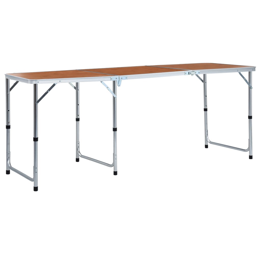 foldbart campingbord aluminium 180 x 60 cm billede