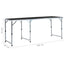 foldbart campingbord 180 x 60 cm aluminium grå