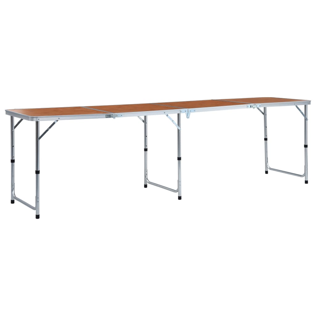 foldbart campingbord aluminium 240 x 60 cm billede