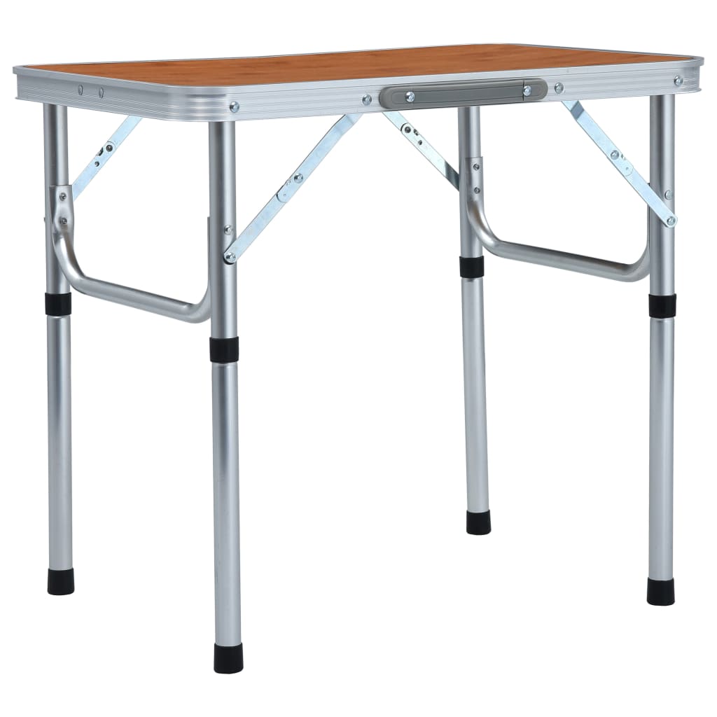 foldbart campingbord 60x45 cm aluminium billede