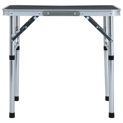 foldbart campingbord 60x45 cm aluminium grå