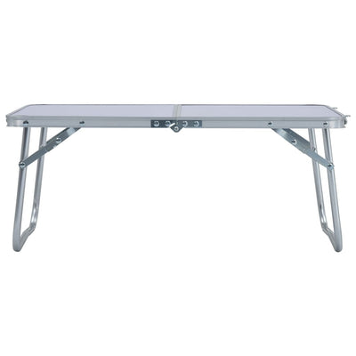 foldbart campingbord 60 x 40 cm aluminium hvid