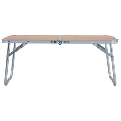 foldbart campingbord 60 x 40 cm aluminium brun