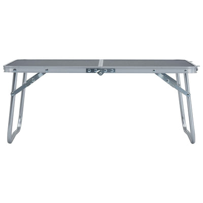 foldbart campingbord 60 x 40 cm aluminium grå