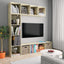 bogreol/tv-møbel 3 dele 180x30x180 cm sonoma-eg