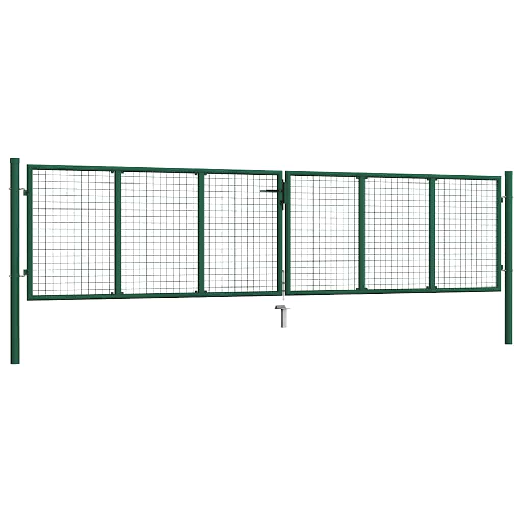 havelåge i stål med net 400x75 cm grøn