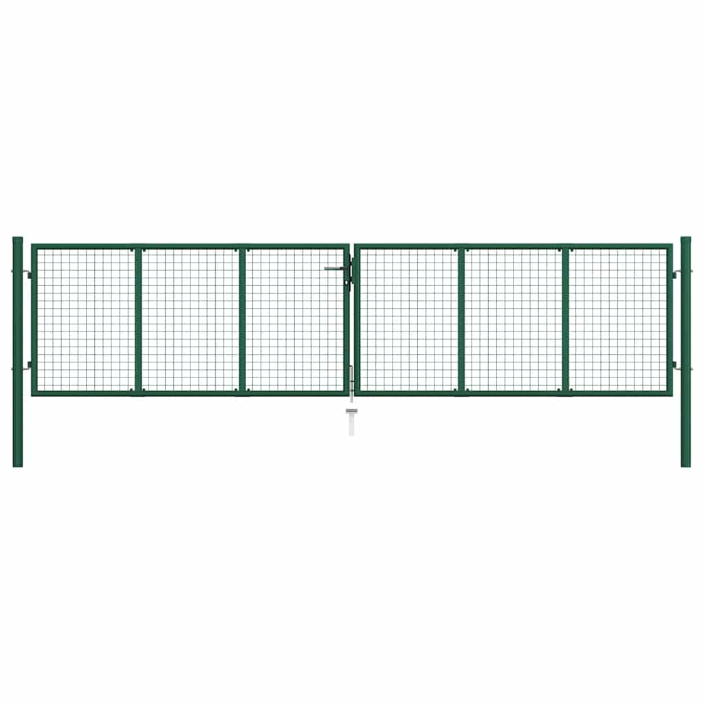 havelåge i stål med net 400x100 cm grøn