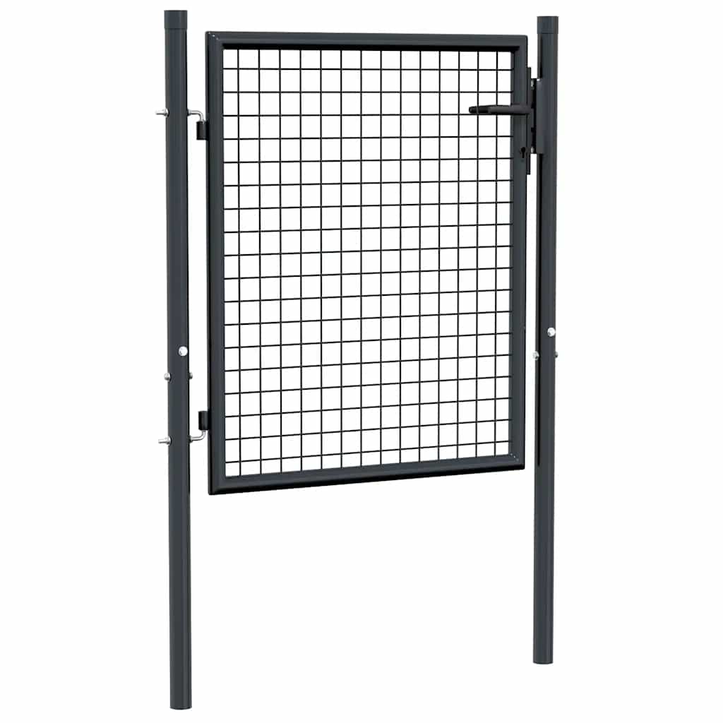 havelåge i net galvaniseret stål 100x75 cm grå