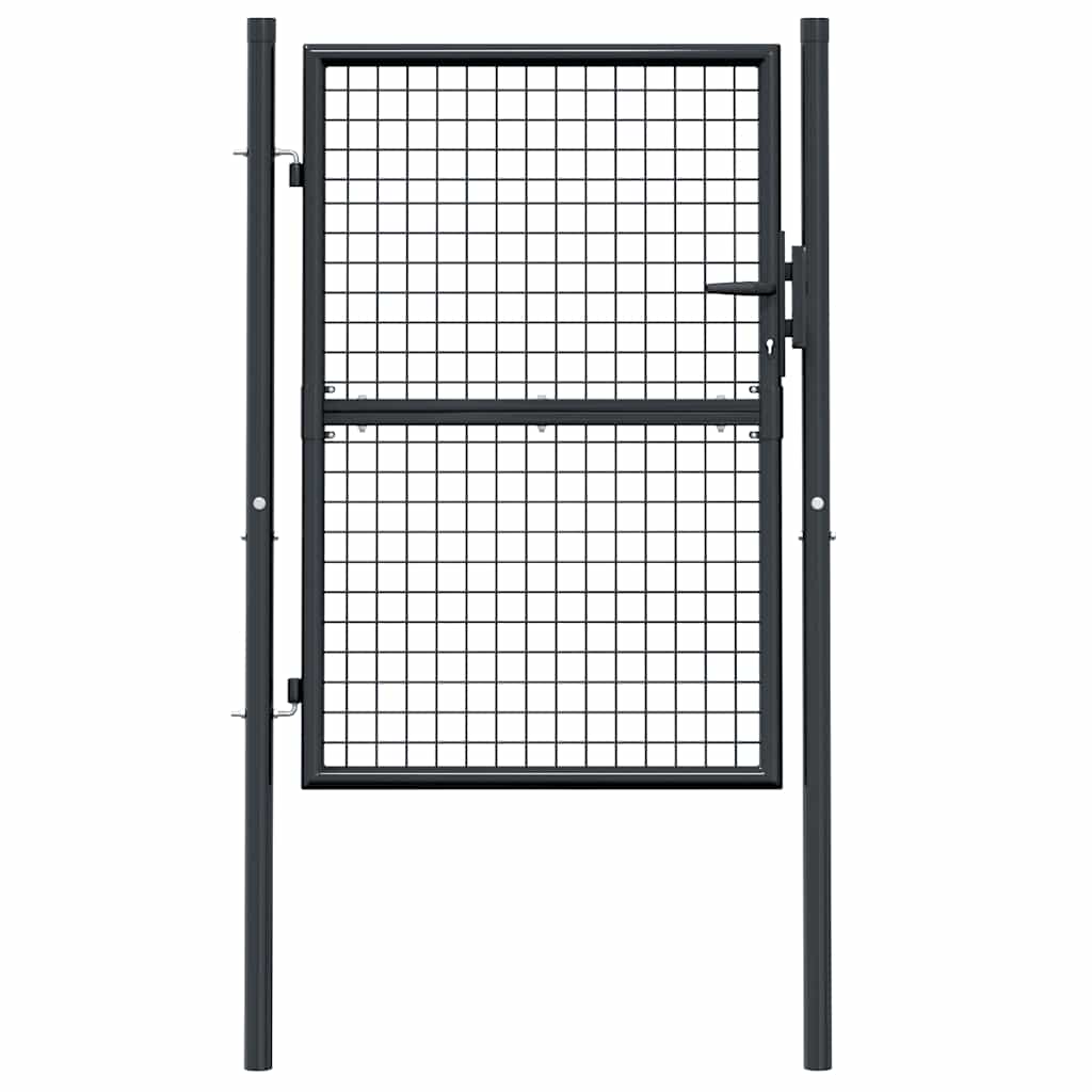 havelåge i net galvaniseret stål 100x125 cm grå