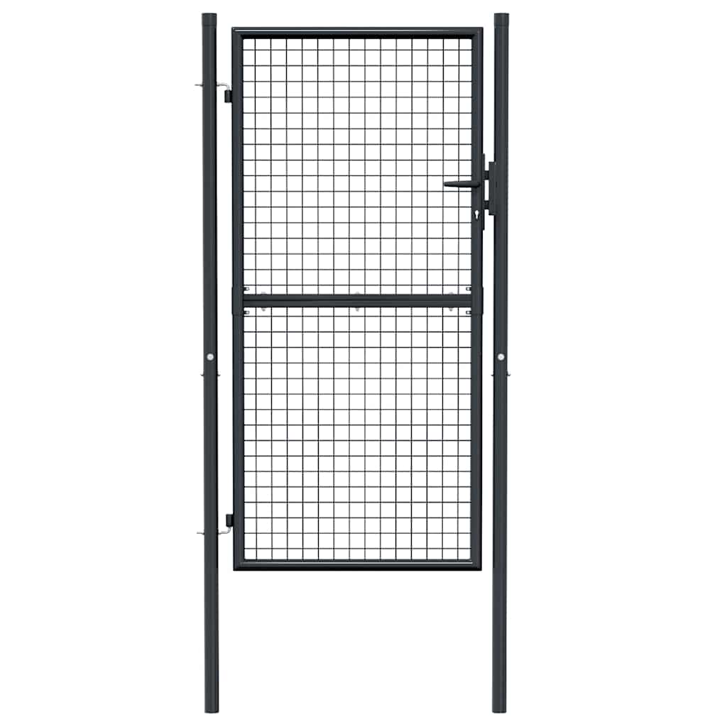 havelåge i net galvaniseret stål 100x175 cm grå