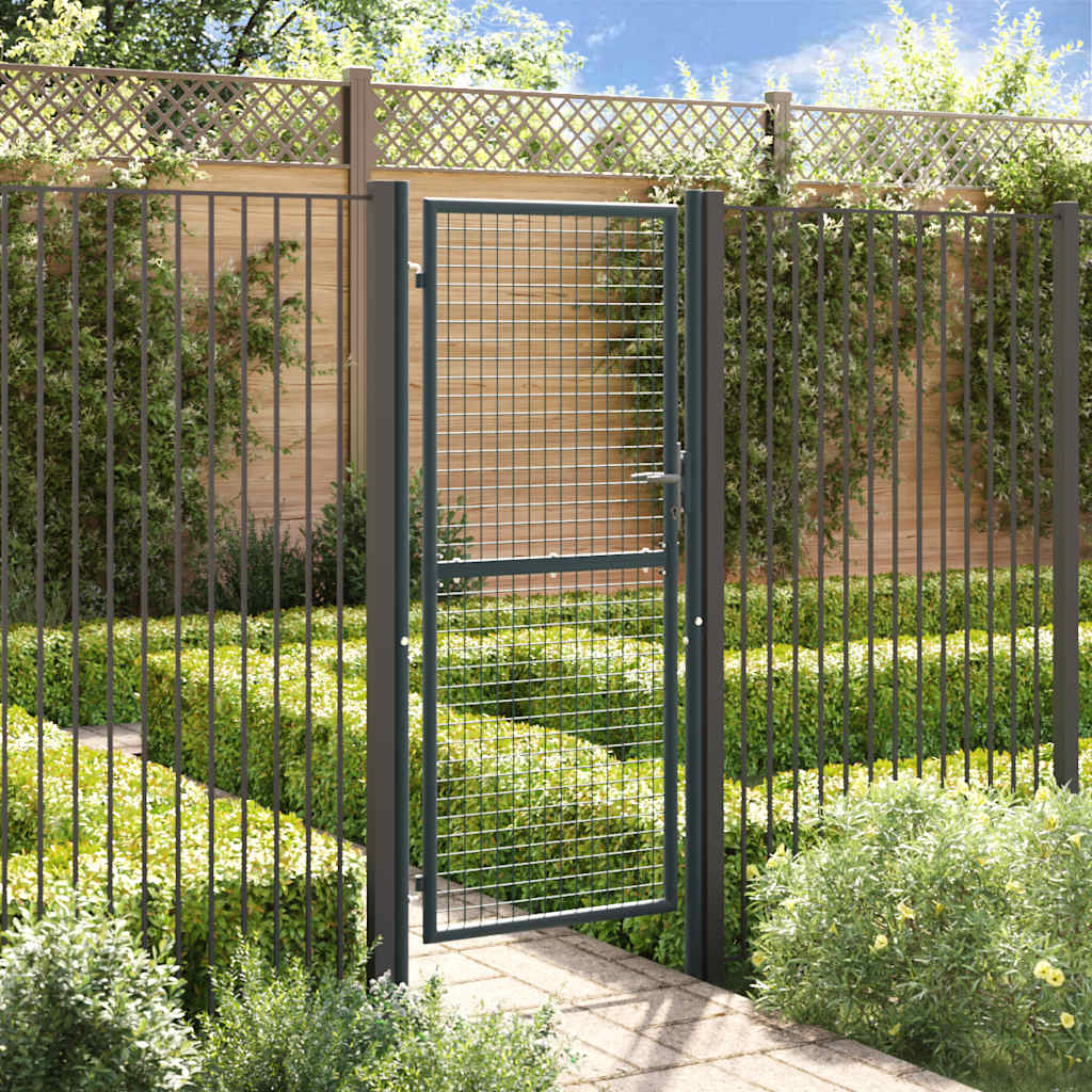 havelåge i net galvaniseret stål 100x200 cm grå