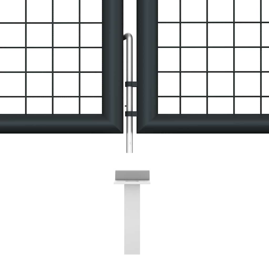 havelåge i net galvaniseret stål 400x75 cm grå