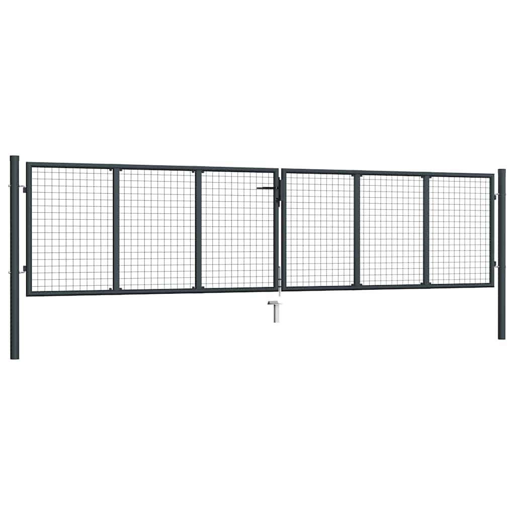 havelåge i net galvaniseret stål 400x100 cm grå