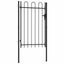 hegnslåge BOXTEL Enkeltdør med buet top stål 1x1,5 m sort