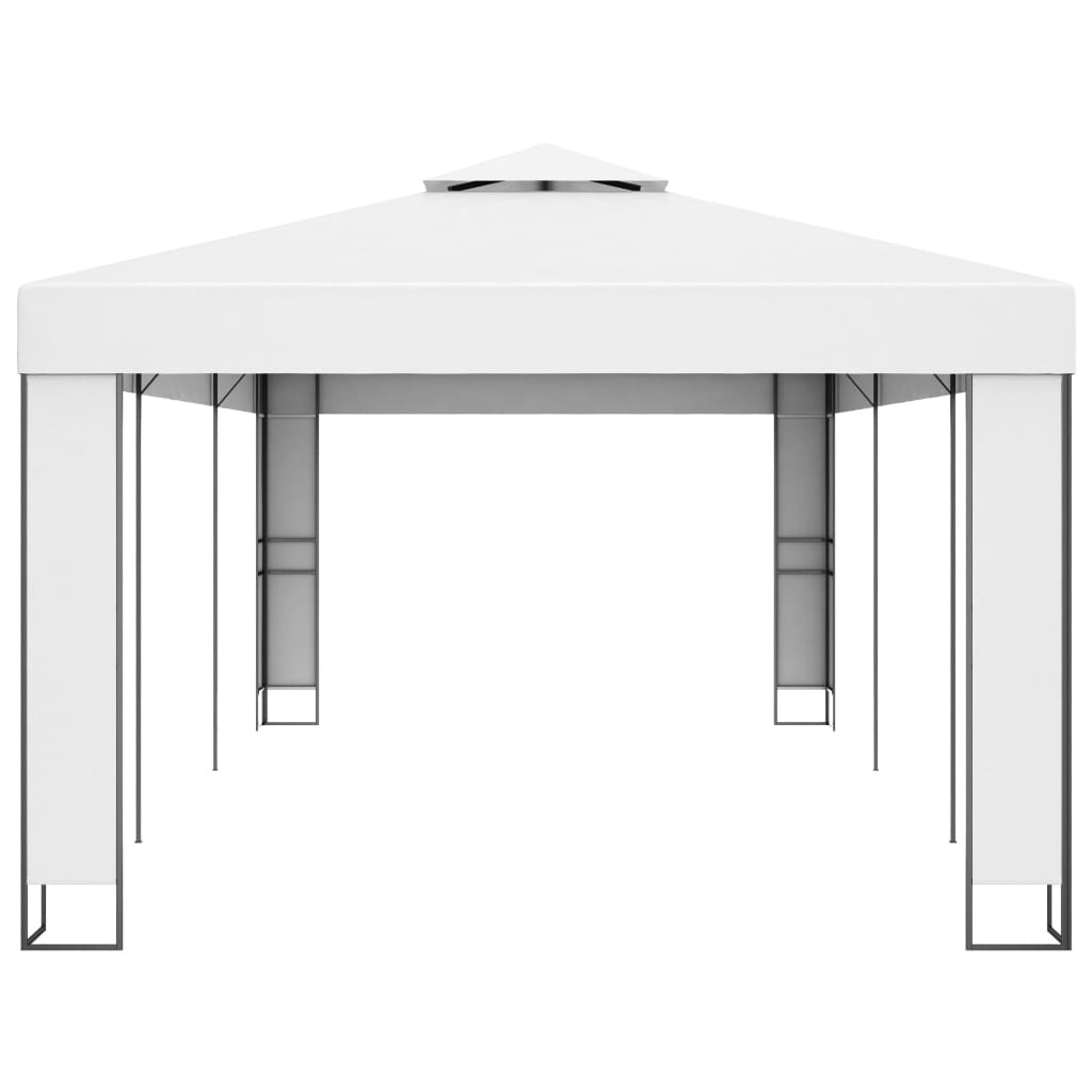 pavillon med dobbelttag 3x6 m hvid