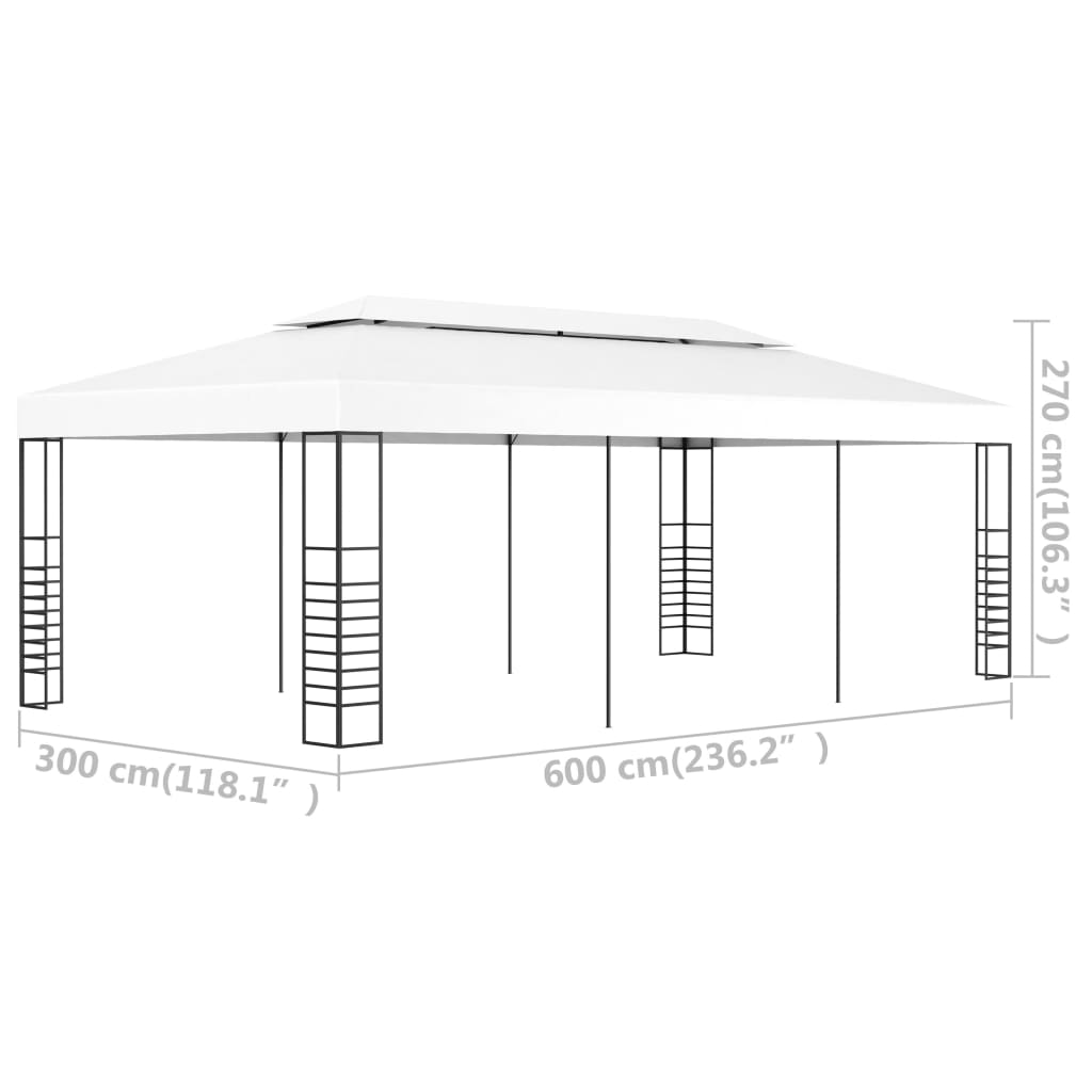 pavillontelt 6x3 m hvid
