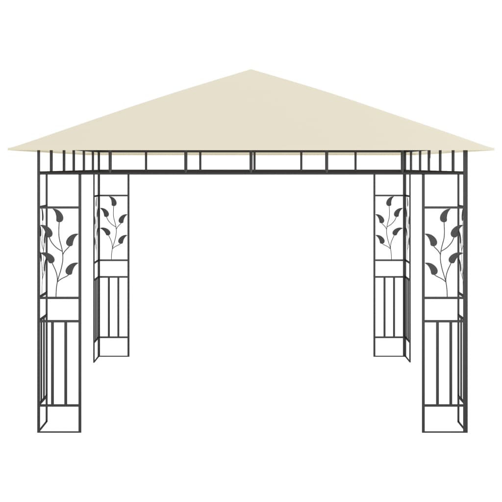 pavillon med myggenet 3x3x2,73 m 180 g/m² cremefarvet