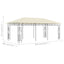 pavillon med myggenet 6x3x2,73 cm cremefarvet