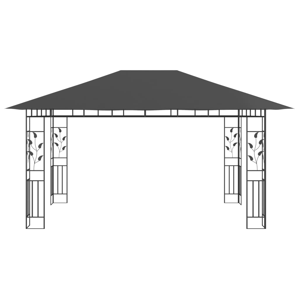 pavillon med myggenet 4x3x2,73 m 180 g/m² antracitgrå