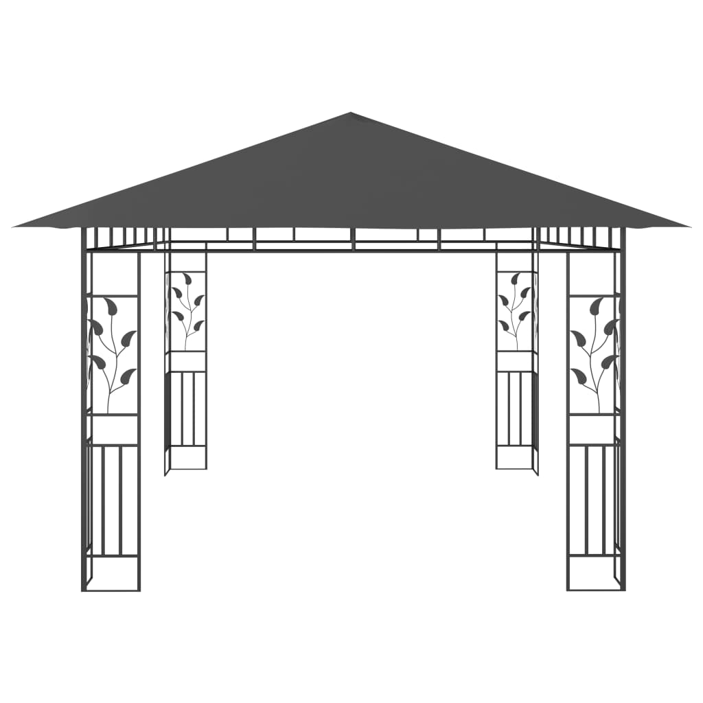 pavillon med myggenet 4x3x2,73 m 180 g/m² antracitgrå