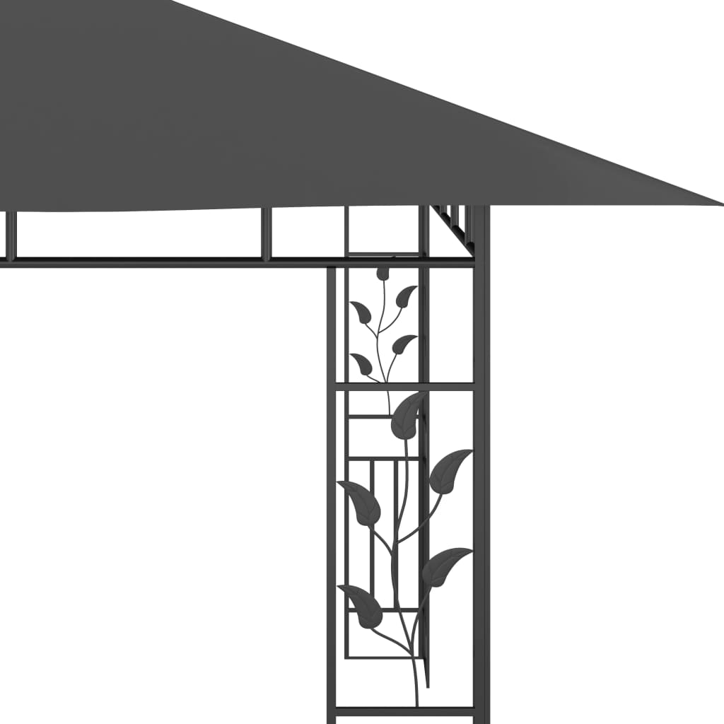 pavillon med myggenet 4x3x2,73 m 180 g/m² antracitgrå