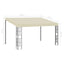vægmonteret pavillon 3x4 m stof cremefarvet